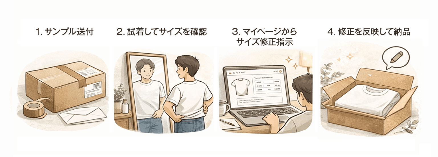 テイラーTシャツの注文後フロー